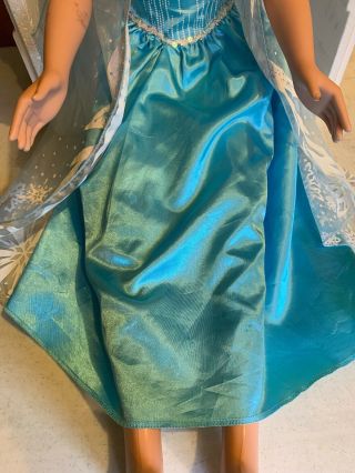 Disney 2014 Elsa Frozen Princess ‘ My Size Big Doll Lite Blue Dress 38” 5