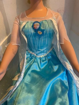 Disney 2014 Elsa Frozen Princess ‘ My Size Big Doll Lite Blue Dress 38” 6