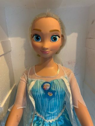 Disney 2014 Elsa Frozen Princess ‘ My Size Big Doll Lite Blue Dress 38” 7