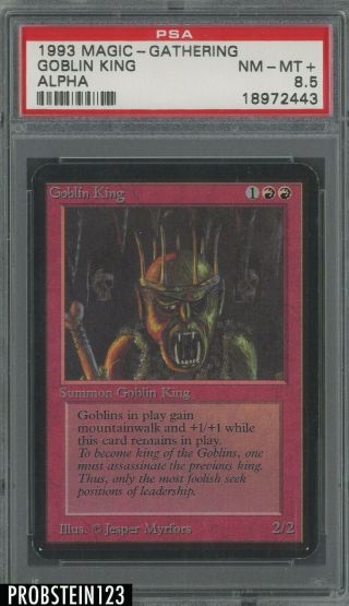 1993 Magic The Gathering Mtg Alpha Goblin King Psa 8.  5 Nm - Mt,