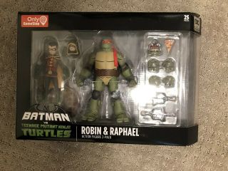 Sdcc/gamestop Batman Vs Tmnt Robin And Raphael 2 Pack In Hand Ready To Ship