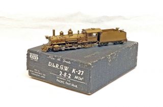 Pfm / United Brass Hon3 D&rgw K - 27 2 - 8 - 2 Steam Locomotive - 1960 