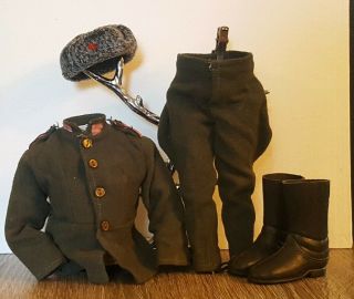 1964 Gi Joe Vintage 12” Russian Uniform - Fur Hat - Pants - Shirt - Boots Outfit Only