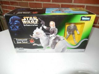 1998 Kenner Star Wars Power Of The Force Han Solo & Tauntaun Figure Set Mib