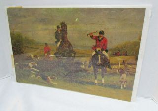 Fox Hunt Vintage Jigsaw Puzzle Jig - Saw Picture Puzzle Horses Dogs Hunting Hunter
