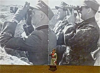 Only 1938 - 39 - German Gen.  - Winter Coat - Mov.  Arm W/binoc - Lineol - Elastolin - Hausser