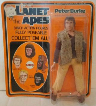 Vintage 1974 Mego Planet Of The Apes Peter Burke 8 - Inch Action Figure In Package