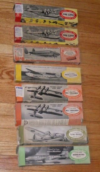 8 Strombecker Air Craft Models Early Examples