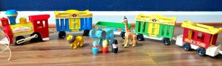 Vintage Fisher Price Circus Train 991 Animals Little People