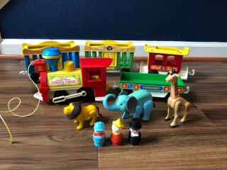 Vintage Fisher Price Circus Train 991 Animals Little People 5