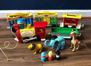 Vintage Fisher Price Circus Train 991 Animals Little People 6