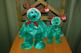 2002 Holiday Teddy The Christmas Bear - Ty Beanie Baby & Buddy - Retired Mwmt