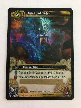 World Of Warcraft Tcg Loot Card Spectral Tiger - Unscratched Loot Card