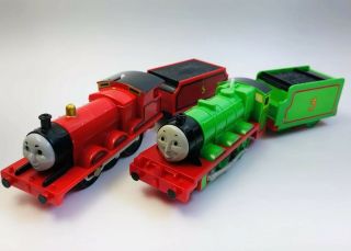 Henry & James Thomas & Friends Motorized Trackmaster Railway Trains Mattel Tomy