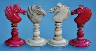 Antique Camel Bone Chess Set With Box c.  1860 6