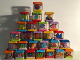 26 Fisher Price Peek A Boo Alphabet Blocks - A To Z Complete Set.