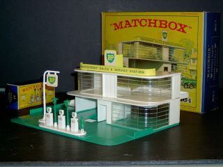Matchbox Lesney Matchbox Bp Sales & Service Station Mg1 - B2 Vnm & Boxes