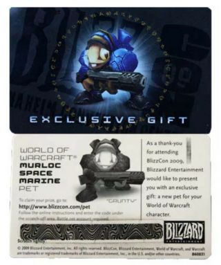 Blizzcon 2009 Wow World Of Warcraft Heavy Murloc Egg Grunty Loot Card -