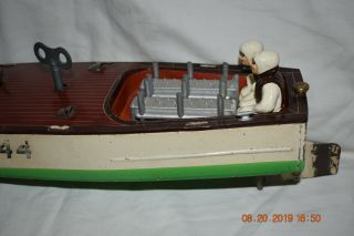 Vintage 1930s Lionel Craft Wind Up No.  44 Speed Boat With Drivers And Key 4