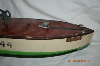 Vintage 1930s Lionel Craft Wind Up No.  44 Speed Boat With Drivers And Key 8