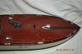 Vintage 1930s Lionel Craft Wind Up No.  44 Speed Boat With Drivers And Key 9