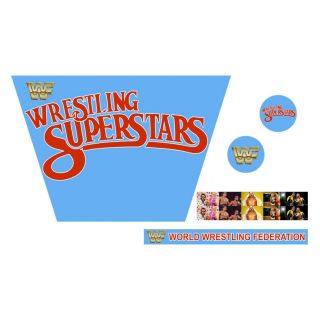 Wwf/wwe Mattel Retro Wrestling Superstars Blue Custom Ring Stickers/decals