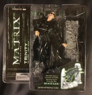 Mip 2003 Mcfarlane Toys The Matrix Series One Trinity Lobby Scene Action Figure