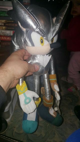 Sonic The Hedgehog Metallic Silver Plush Doll Toy 20 " 2009 Kellytoy W/ Tag Read