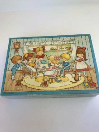 Joan Walsh Anglund Tea Party Springbox Puzzle 1980,  48 Pc