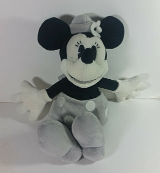 Steamboat Minnie Mouse Bean Bag Plush 10in Disney Parks Stuffed Animal Gray