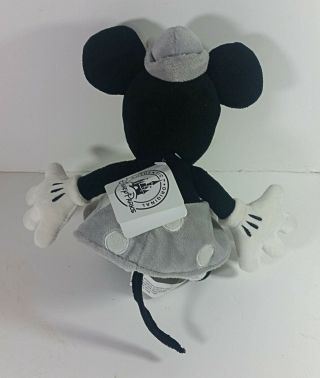 Steamboat Minnie Mouse Bean Bag Plush 10in Disney Parks Stuffed Animal Gray 3