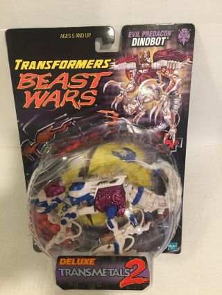 Hasbro 1998 Transformers Beast Wars Deluxe Transmetals 2 Dinobot Rare