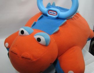 Little Tikes Pillow Racer Dinosaur Ride - On Scooter Toddler Toy Plush Orange Dino