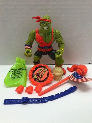 Toxic Crusaders Toxie Figure Loose W/ Complete Accessories 1991 Playmates Toys