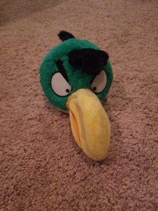 Angry Birds Green Toucan Open Beak Mouth With Sound Plush Stuffed Animal 9” Long