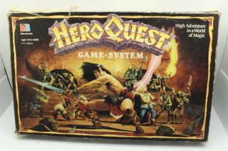 Vintage 1990 Milton Bradley Hero Quest Board Game Complete