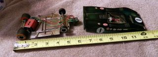 1/24 Slot Car Rod Chassis With Running Lenz Motor & Body Dynamic Unknown Age