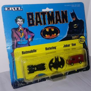 Rare Batman 1989 Ertl Micromachines 3 Pack Die Cast Dc Comics Rare Vintage