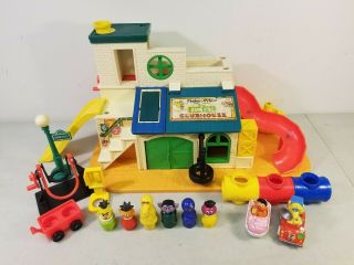 Vtg Fisher Price Little People Sesame Street Club House 937 Accessories &