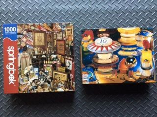 Springbok Jigsaw Puzzles,  Set Of 2,  Baseball Memorabilia / Pinball Themes
