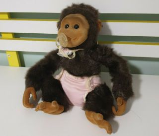 Hosung Baby Monkey Plush Soft Toy Doll Chimp Chimpanzee Pink Nappy Bib And Dummy