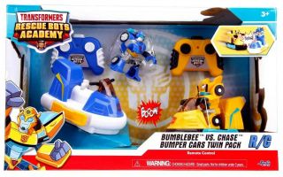 Rescue Bots Academy Bumblebee Vs.  Chase Bumper Cars R/c Vehicle 2 - Pack