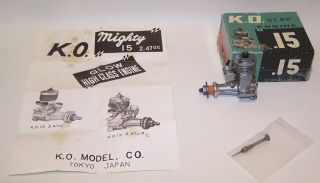 (made In Japan) K.  O.  Mighty.  15 Glow R/c Model Airplane Engine