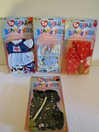 Ty Gear For Beanie Kids 4 Outfits Cheerleading,  Pajamas,  Witch,  Blue Outfit