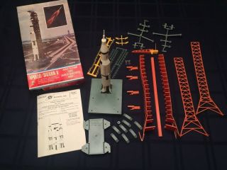Apollo/saturn V Vintage 16 " Toy Rocket And Tower Model