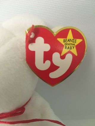 RARE: 1993 Valentino Bear Ty Beanie Baby with Typo on Tag,  PVC,  Brown Nose,  etc 4