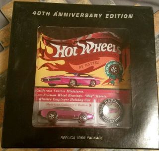 Hot Wheels Rlc Exclusive Employee Holiday Car Hot Pink Custom Otto Black Box Set