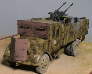 1:35 Built: Opel Blitz (partly Armored) With 2 Cm Marine - Zwillingsflak