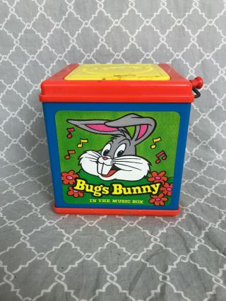 Vintage Mattel Bugs Bunny Musical Jack In The Box - 1976 Made In Usa Collectible