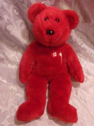 Ty Beanie Buddy 1 Red Bear Bean 15 " Plush Soft Toy Stuffed Animal